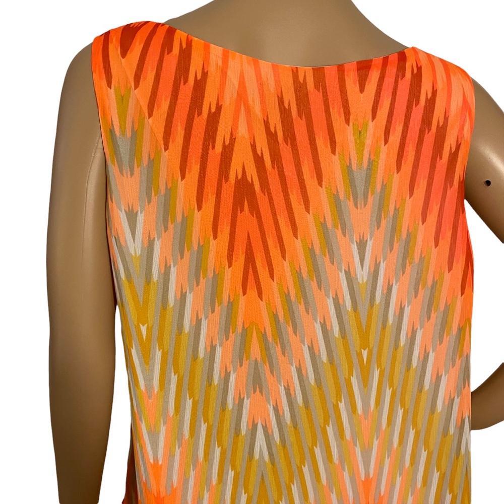 WORTHINGTON  | BRIGHT CHEVRON RUFFLE TANK TOP  SZ L - Picture 9 of 15